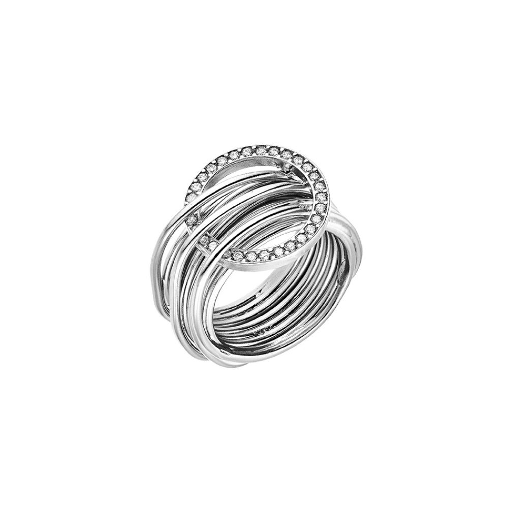 VOGUE RING WITH METAL STRAND AND CYCLE  DESIGN  