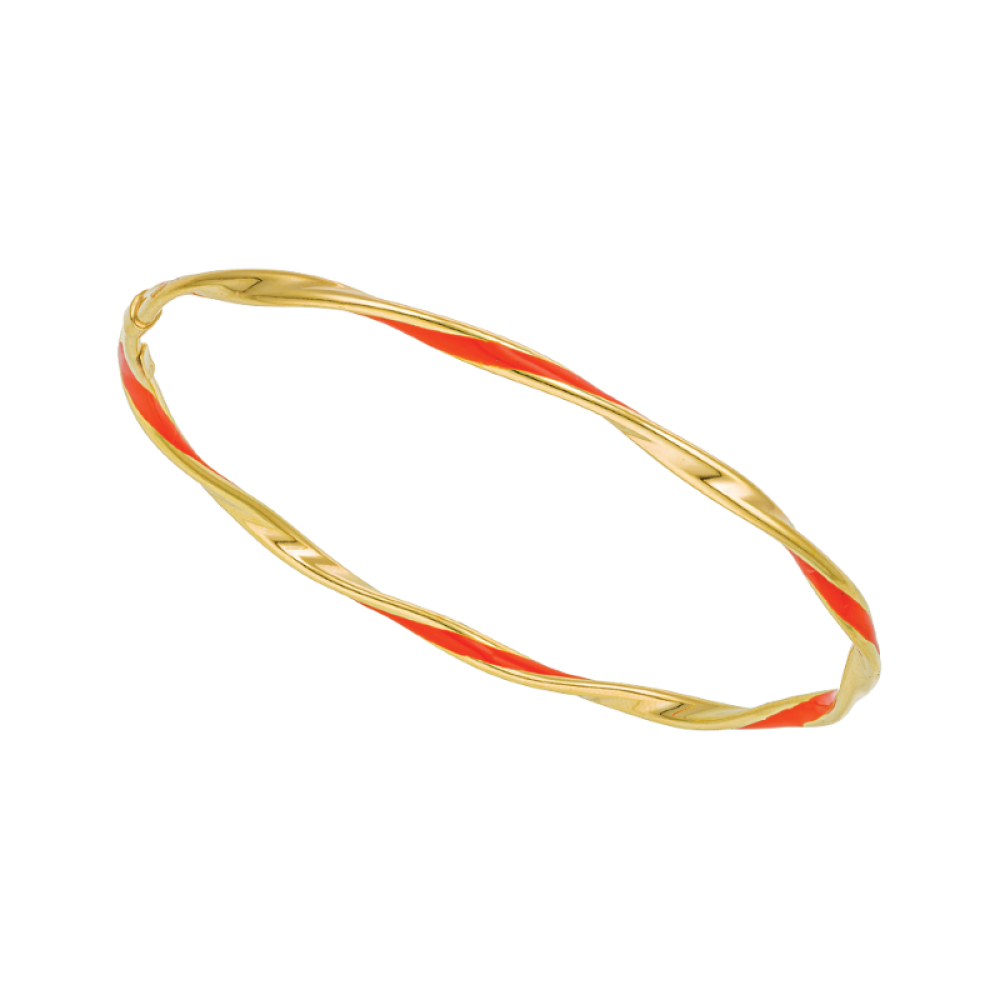 VOGUE THIN TWISTED BRACELET HANDCUFF WITH COLOURED SIDES